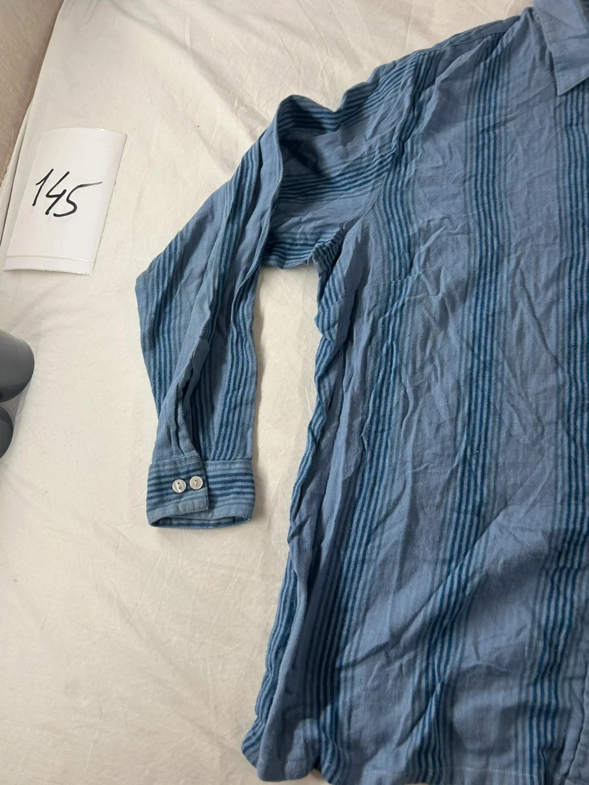 Retro stijl vintage donkerblauw gepateerd overhemd – photo 5